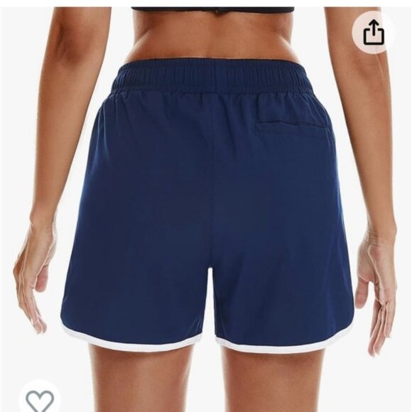 NWT XXL Women's 4" Swim Shorts Quick Dry Board Shorts Swimsuit Bottom w/Pockets - Picture 4 of 5